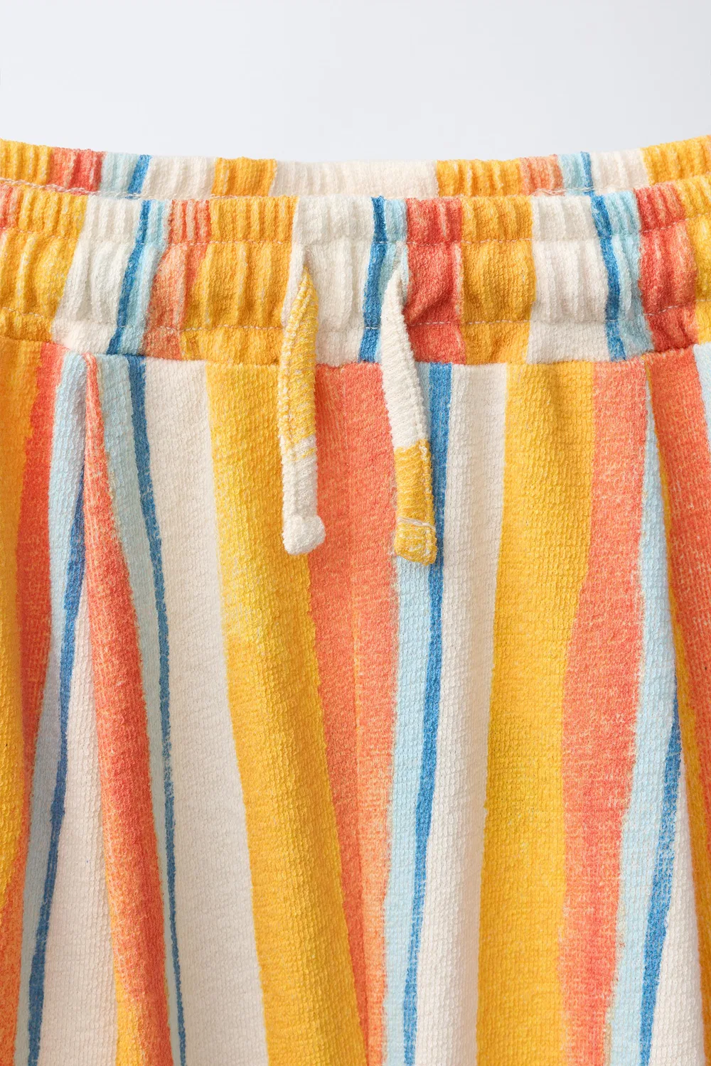 Полосатые махровые шорты-бермуды CLARA CEBRIAN ZARA, Orange — фото 3