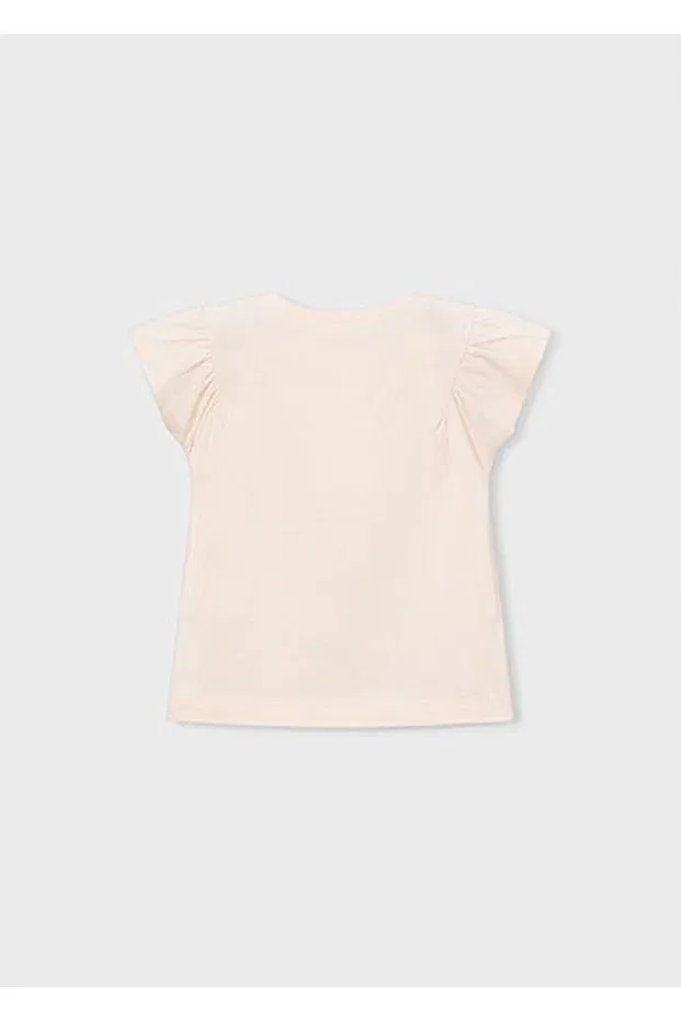 Детская футболка для девочек с принтом Summer Girl's Printed T-Shirt Mayoral, Nude Color — фото 4