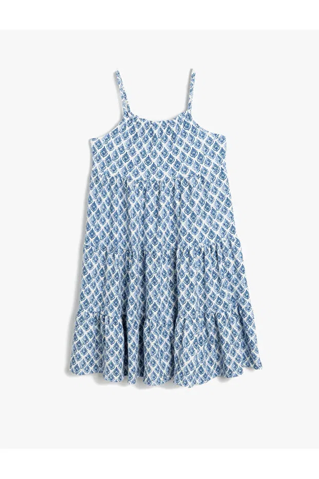 Детское платье для девочек без рукавов Koton, Ecru Patterned