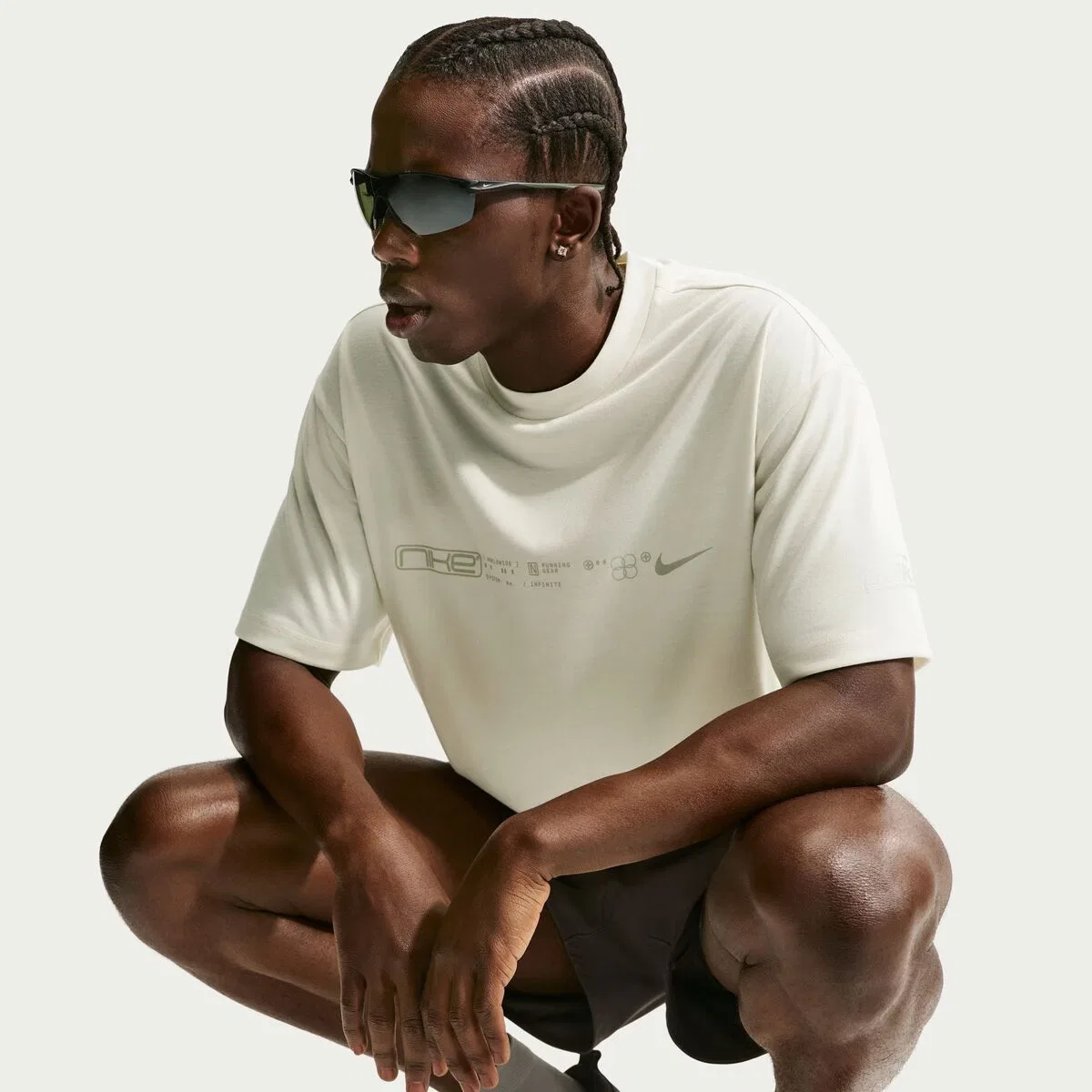 Мужская футболка с принтом Dri-FIT Disrupt Short-Sleeve Nike, Sea Glass/Saffron Quartz — фото 4