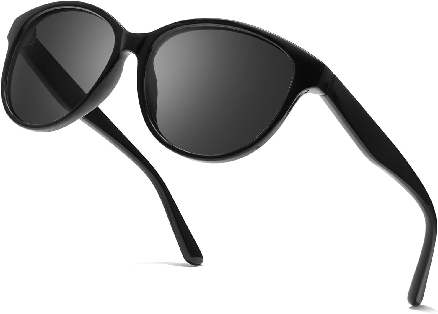 

Поляризованные солнцезащитные очки LVIOE «кошачий глаз» для женщин, модные классические ретро-очки с защитой от УФ-излучения UV400, для вождения, рыбалки, LS8091, A01 Glossy Black Frame / Black Polarized Lenses