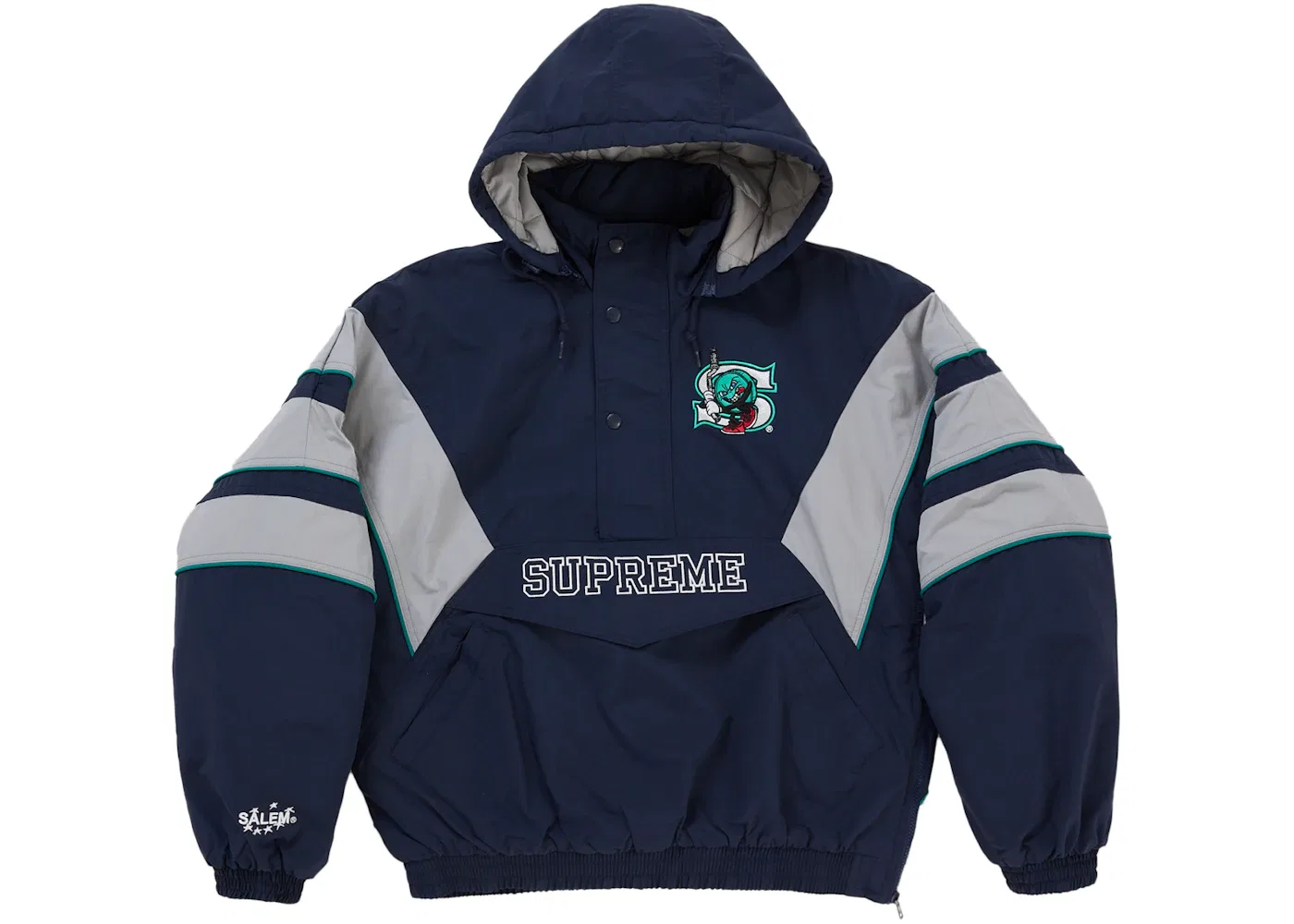 Мужская куртка с полузастежкой-молнией Supreme SALEM Half Zip Stadium Jacket, Navy