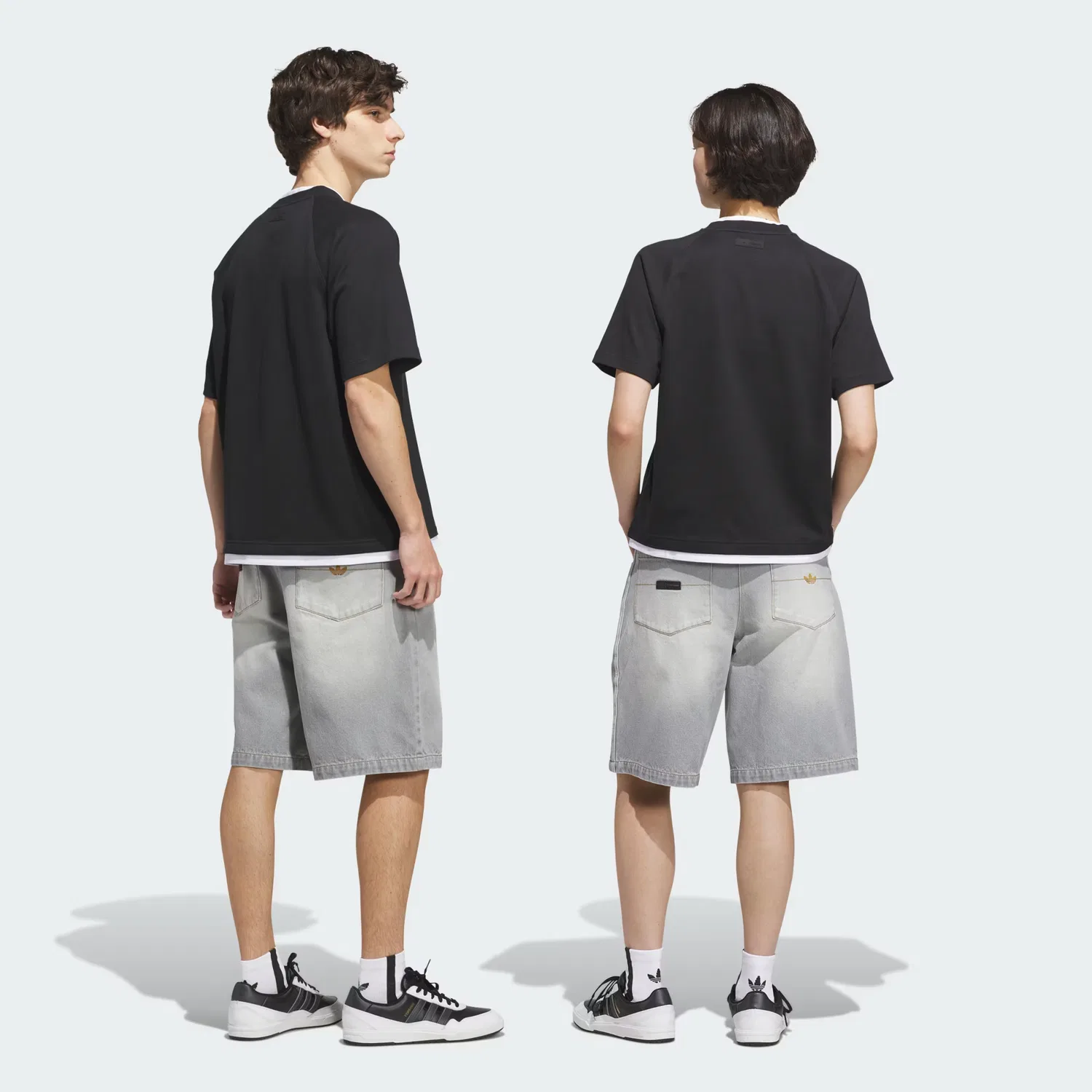 Унисекс джинсовые шорты свободного кроя Tyshawn Adidas Originals, Grey Two — фото 2