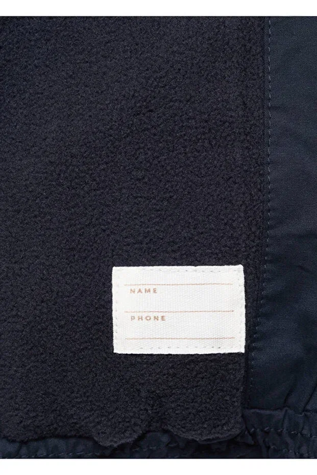 Детское зимнее пальто для девочек стеганое с капюшоном Mango Baby, Navy Blue — фото 4