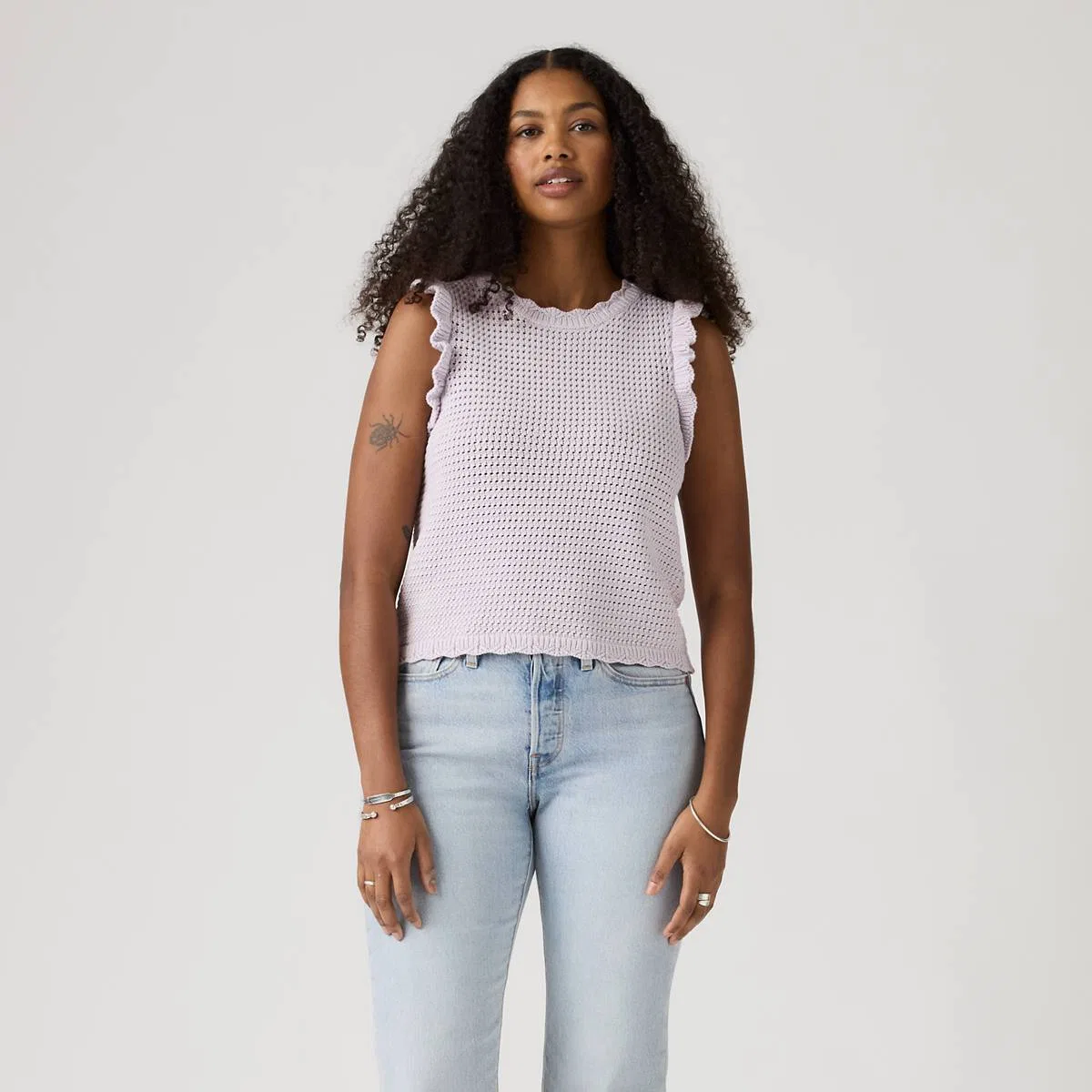 Свитер-Топ Lulu с рукавами-крылышками Levi's, Lavender Blue - Blue — фото 3