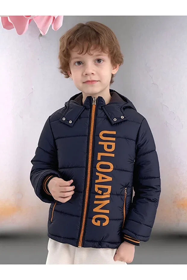 Детское пальто для девочек с принтом Arafım Butik, Navy Blue