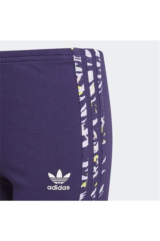 Детские леггинсы для девочек облегающие Adidas, Purple — фото 3