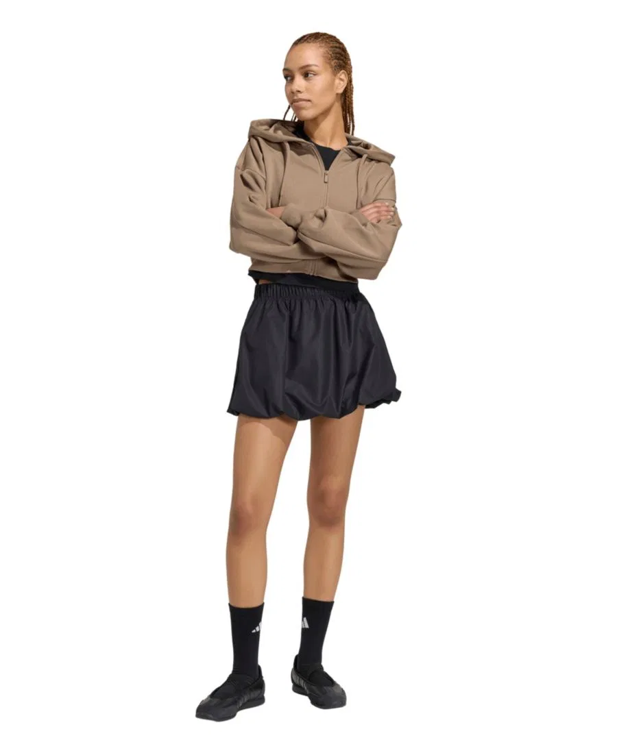 Женская куртка-худи на молнии из флиса Essentials Contemporary Full-Zip Hooded Jacket adidas, Khaki Six — фото 2