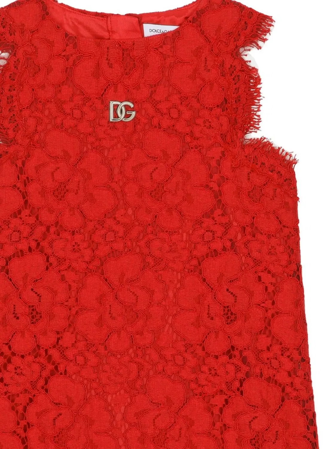 Платье миди из кордонетто-лексиса Dolce & Gabbana, ярко-красный — фото 2