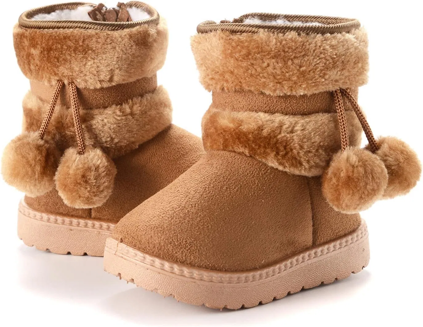 Детские зимние сапоги для девочек с флисовой подкладкой TXGMNA, Khaki — фото 2