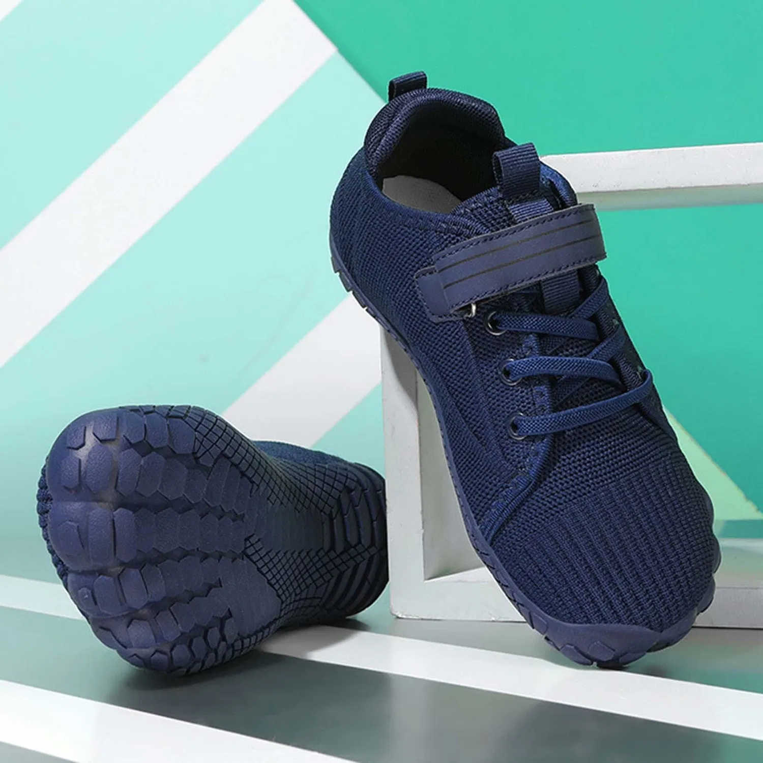Детские кроссовки для мальчиков с принтом Barefoot Scarpe, Dark Blue — фото 3