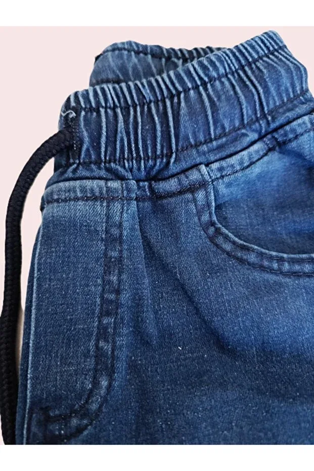 Детские брюки для девочек джинсовые cargo Egecan, Navy Blue — фото 3