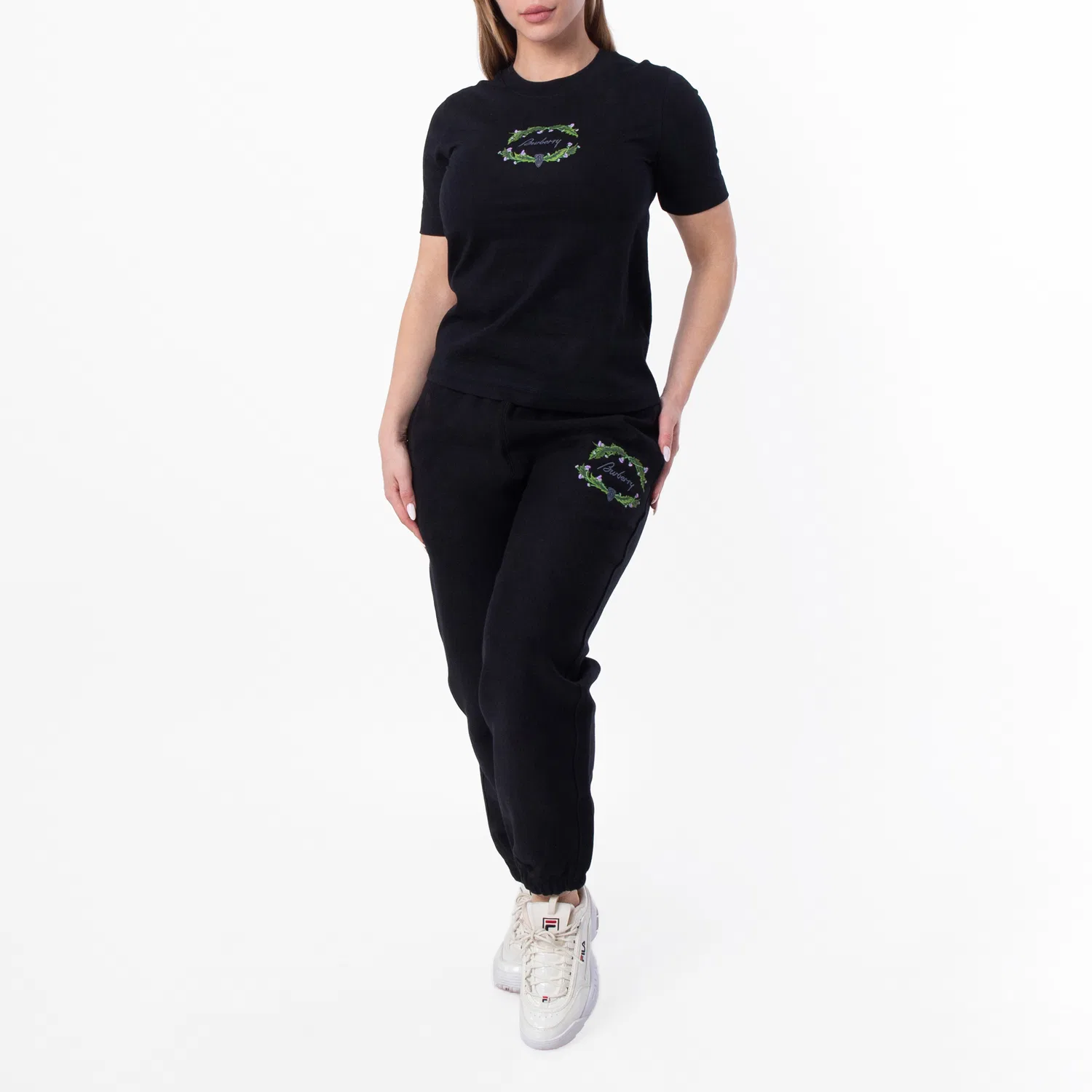 Футболка хлопковая с вышивкой Thistle Logo Cotton T-Shirt Burberry, Coal — фото 3