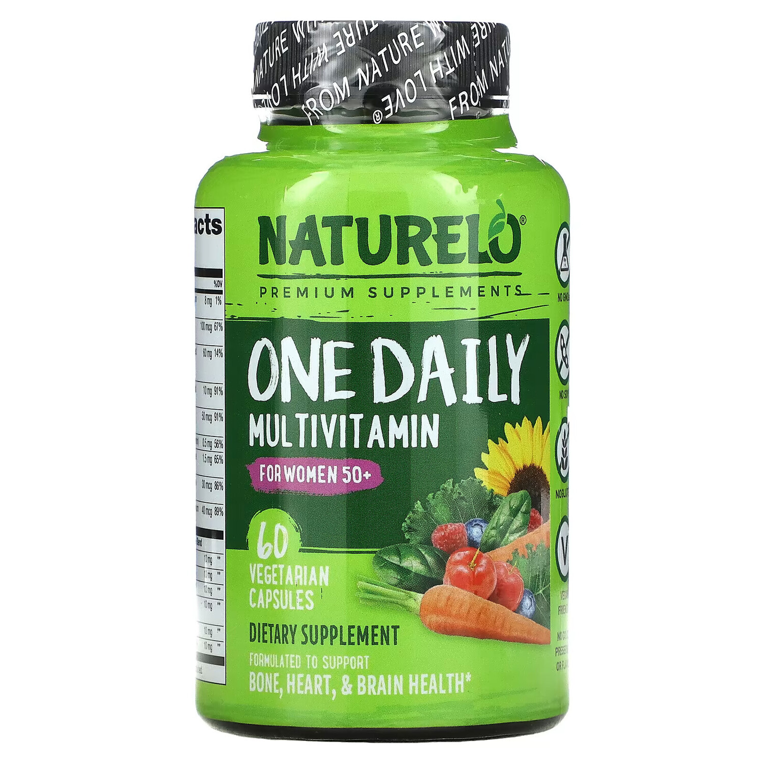 

NATURELO, мультивитамины ежедневного применения для женщин старше 50 лет, 60 вегетарианских капсул