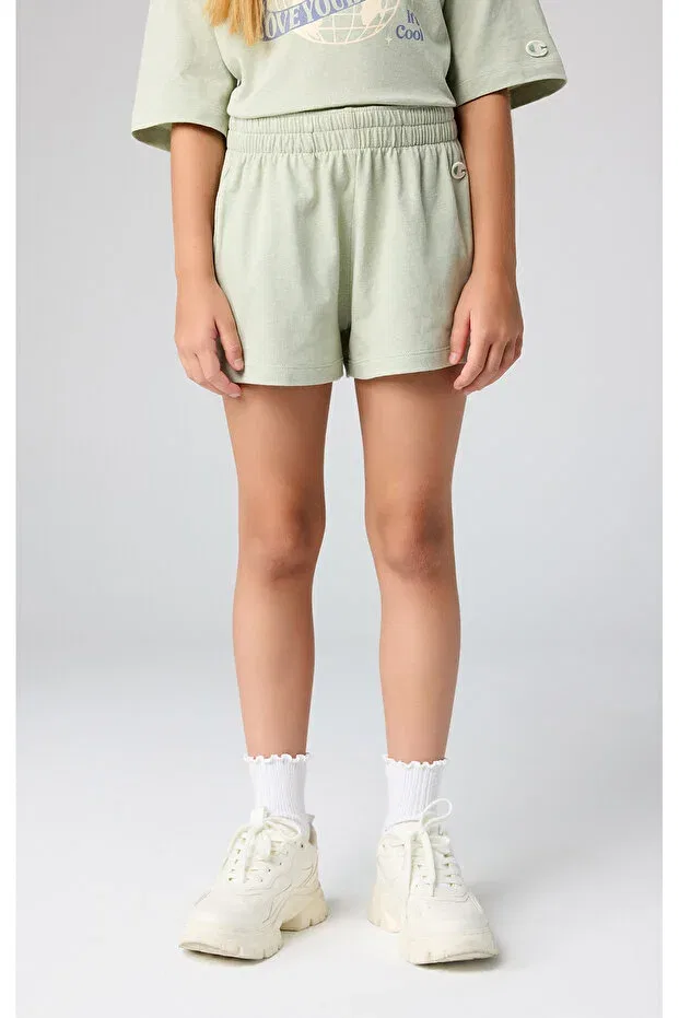 Детские шорты для девочек хлопковые Eco future shorts organic cotton green kids shorts-404973-gs072 Champion, Green-17 — фото 3