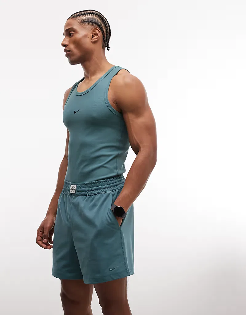 Вязаные шорты Nike с эластичным поясом, зеленого — фото 3