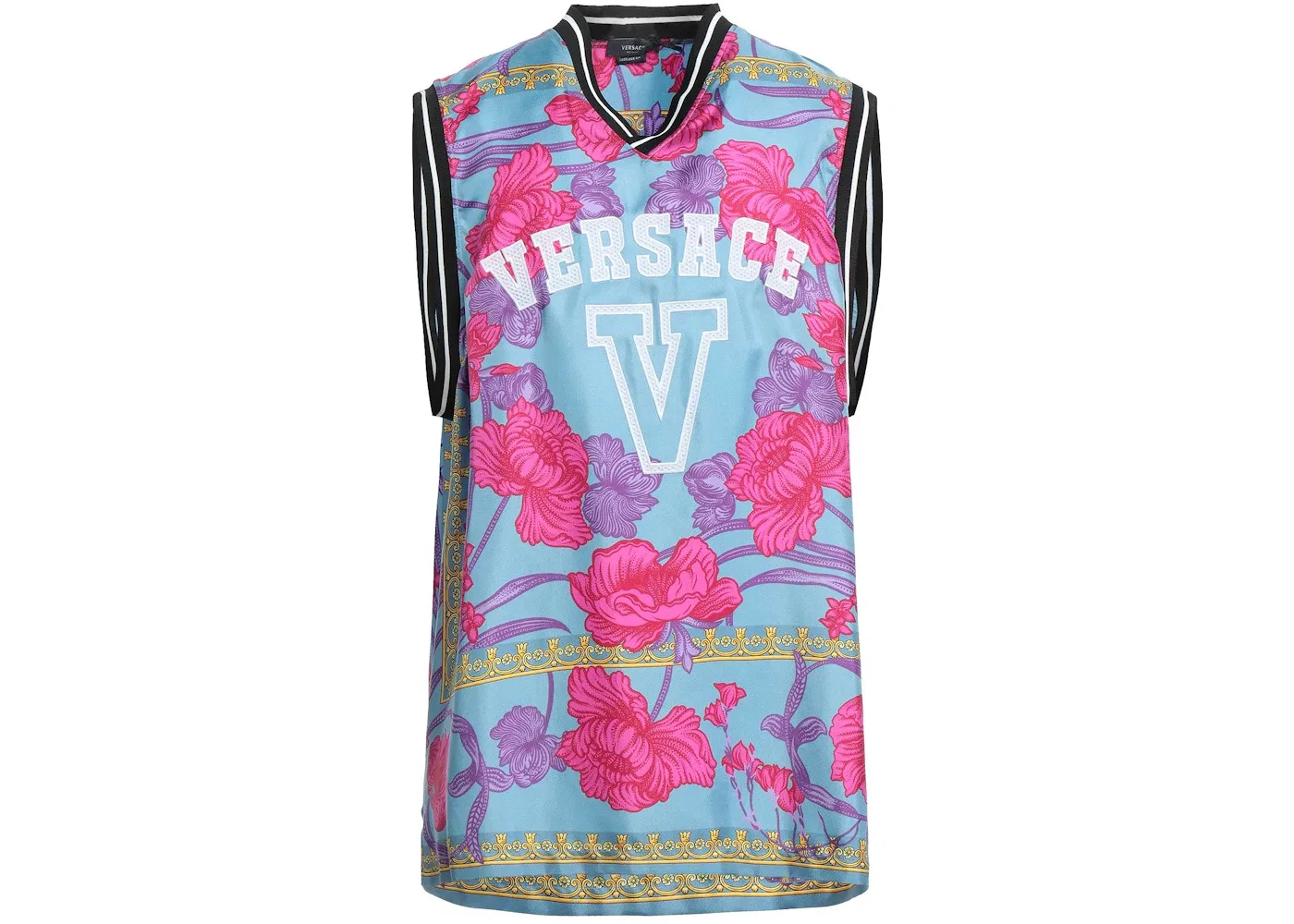 Мужской топ-майка с принтом Versace, Pastel Blue/Multi