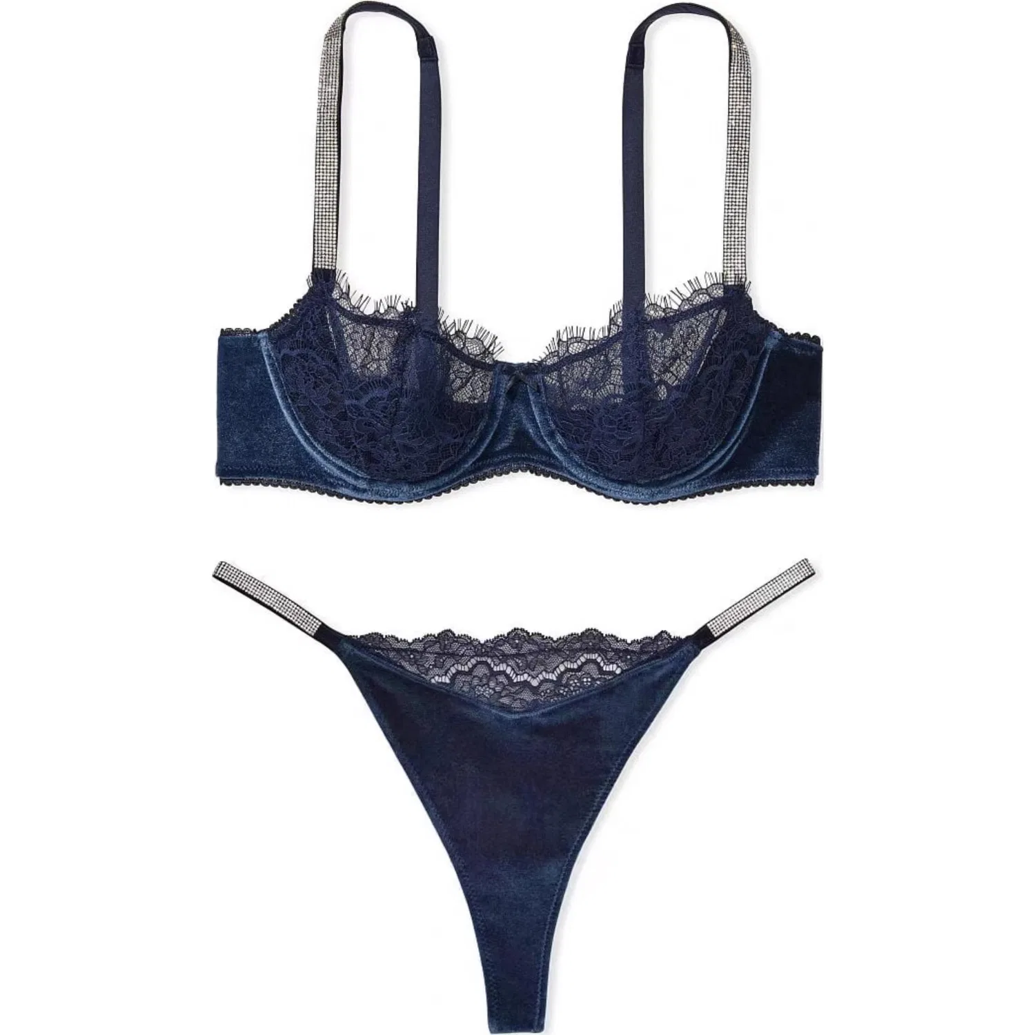 Женский комплект белья с кружевом Victoria's Secret, Light Blue — фото 3