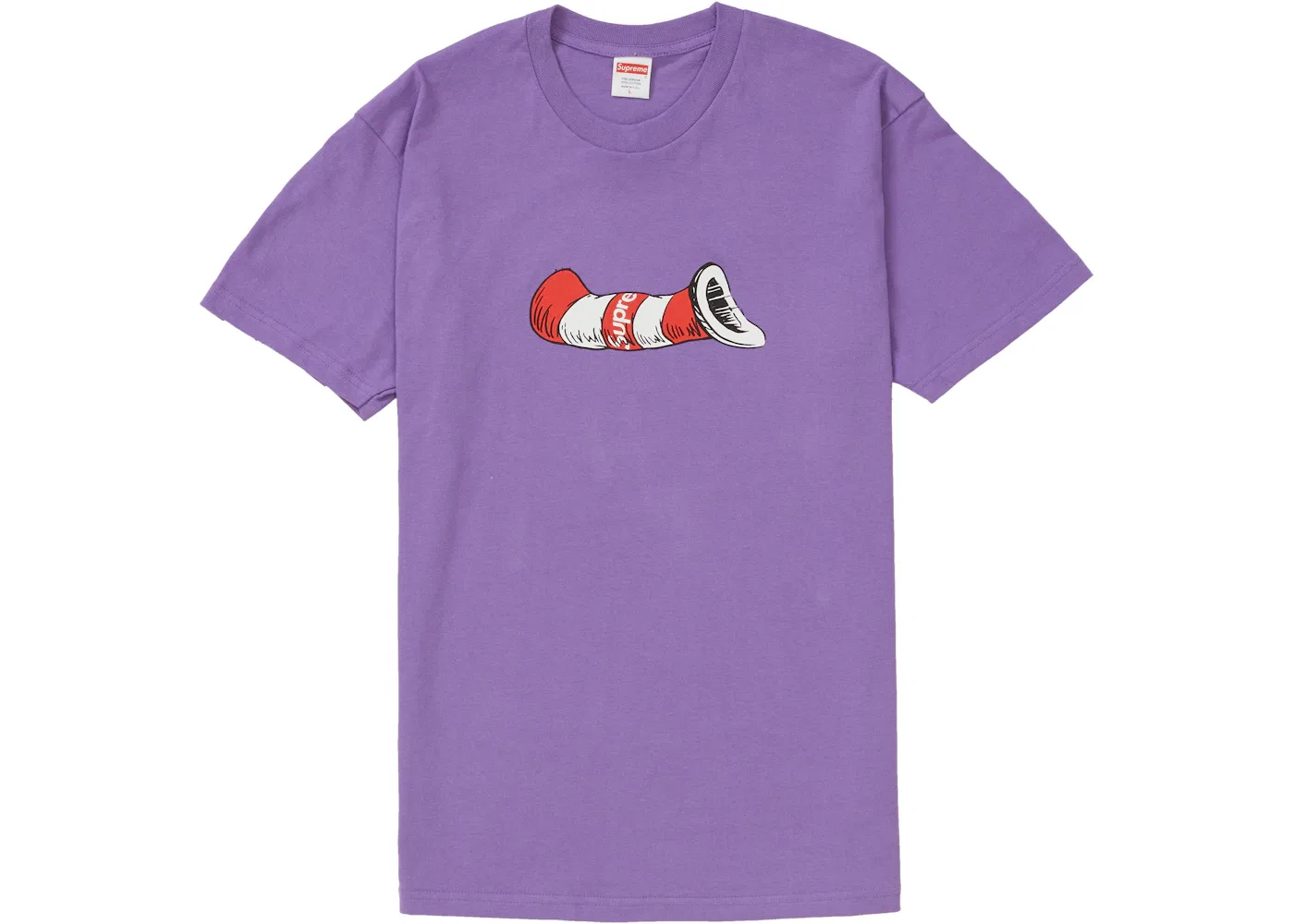 Мужская футболка с принтом Supreme Cat In The Hat Tee, Purple