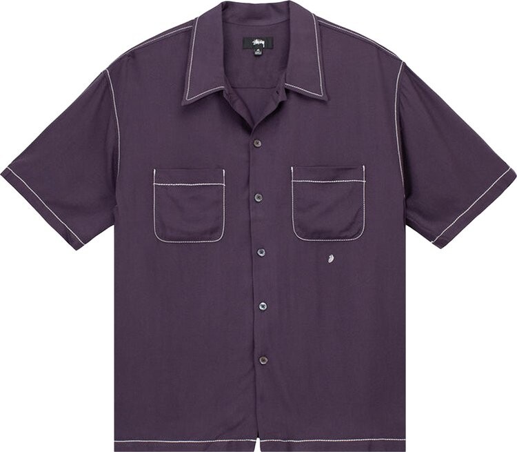 

Рубашка Stussy Contrast Pick Stitched Shirt 'Plum', фиолетовый
