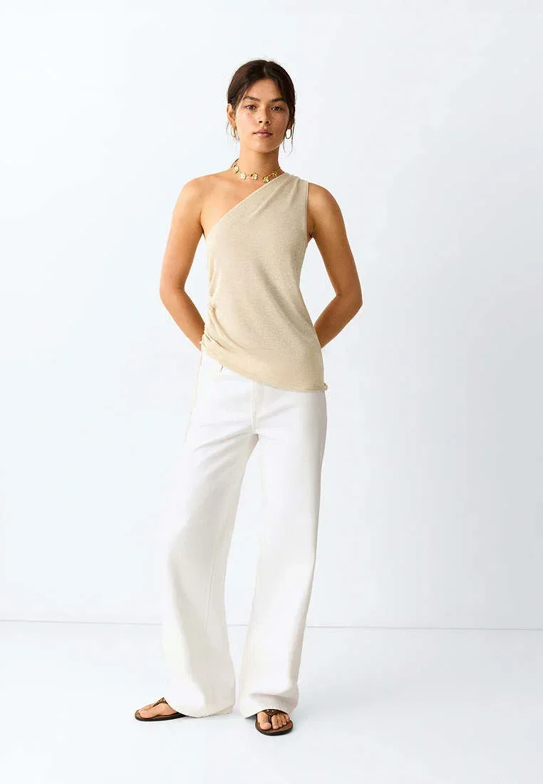 Подростковые джинсы прямого кроя Mango Kids, Off-White