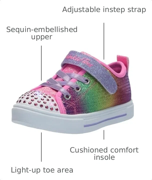 Детские кроссовки для девочек с блестками Twinkle Sparks Skechers, Multi — фото 3