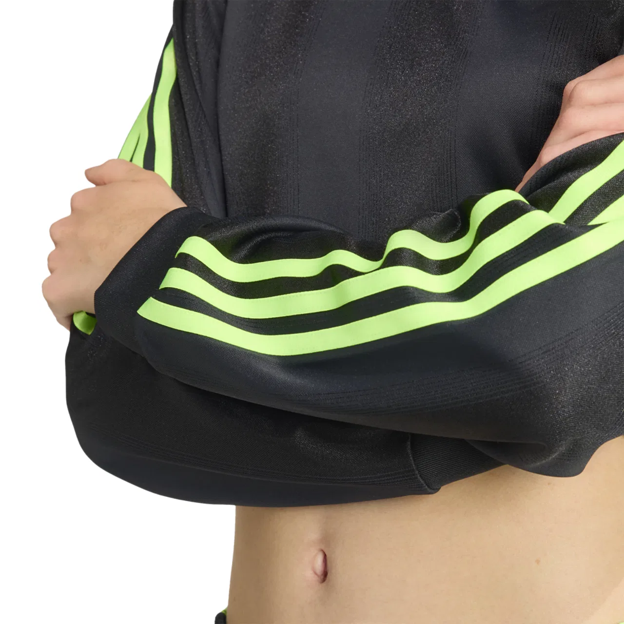 Футболка с длинным рукавом женская Jacquard Adidas, цвет Black/Volt — фото 4