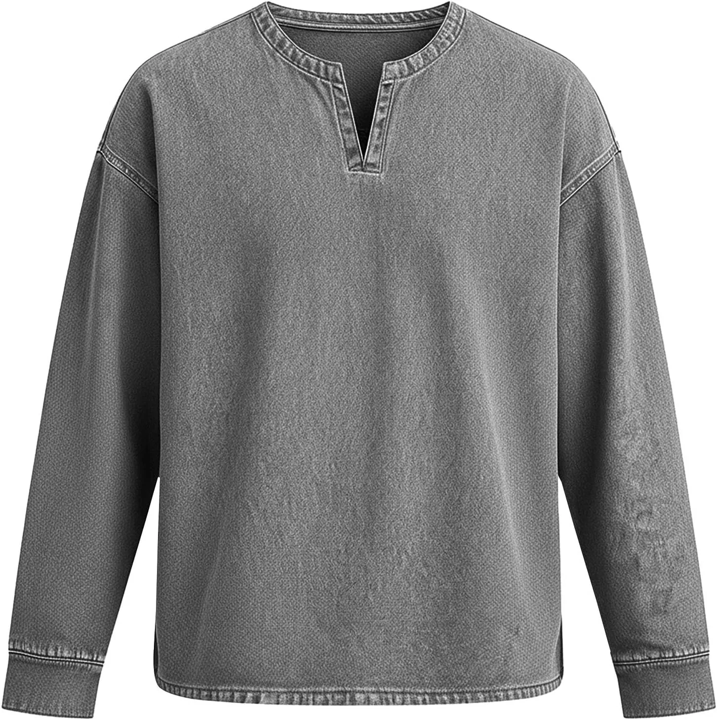 Мужская рубашка из вельвета с длинным рукавом, Vintage, серый — фото 3