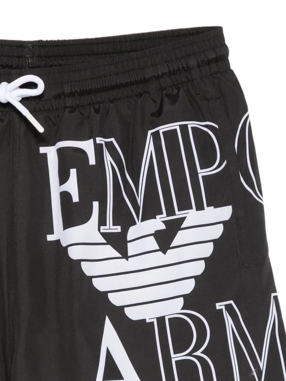 Плавки-шорты с кулиской и логотипом Emporio Armani, черный — фото 3
