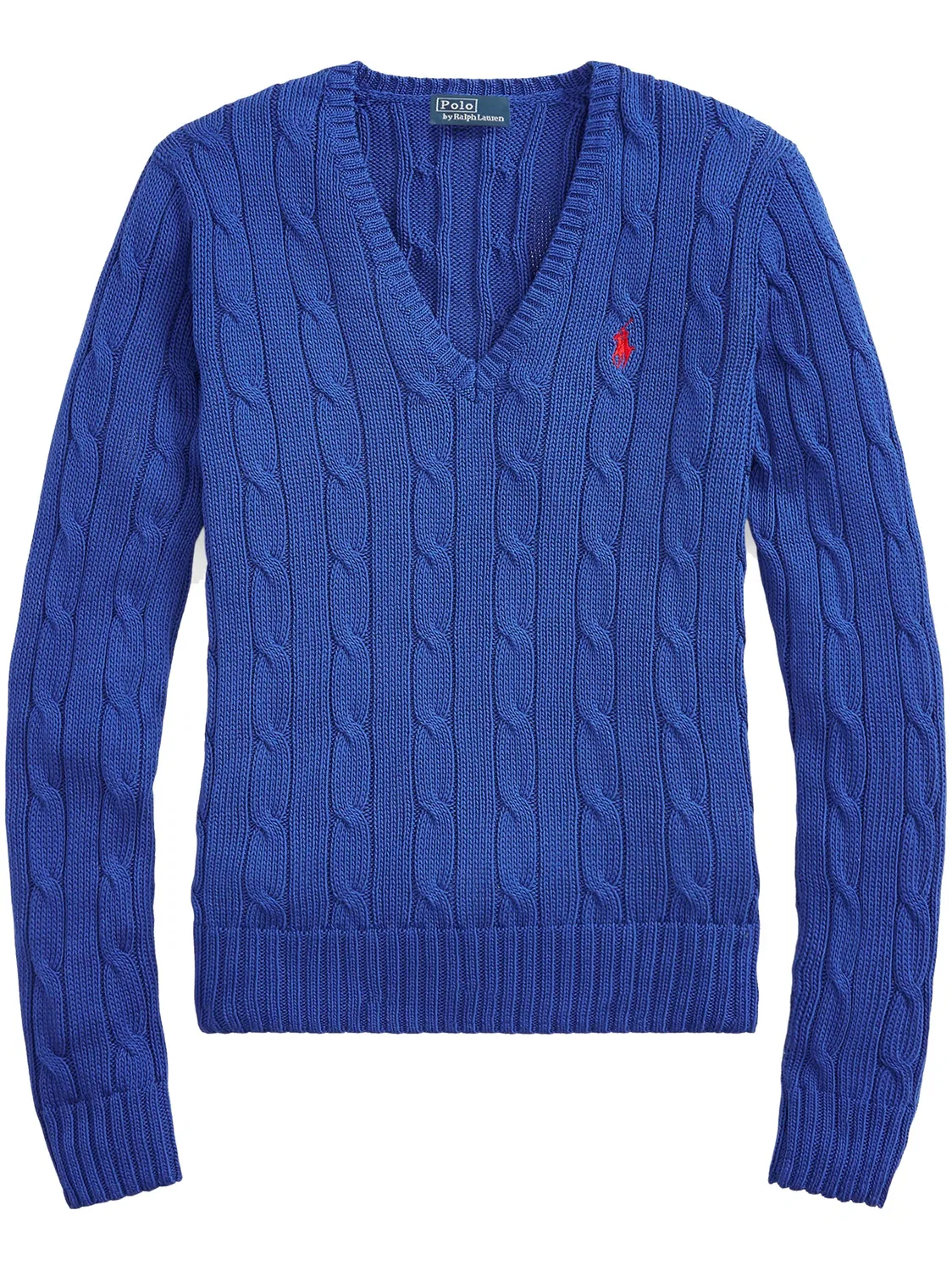 Свитшот с вышитым логотипом из кабельной вязки Polo Ralph Lauren, синий