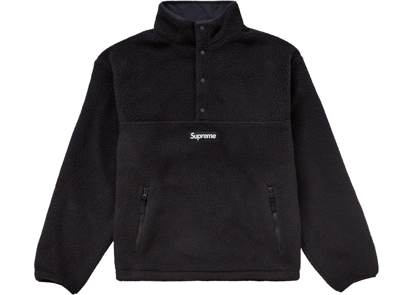 Мужской пуловер с принтом Supreme Polartec Shearling Reversible Pullover (FW24), Black