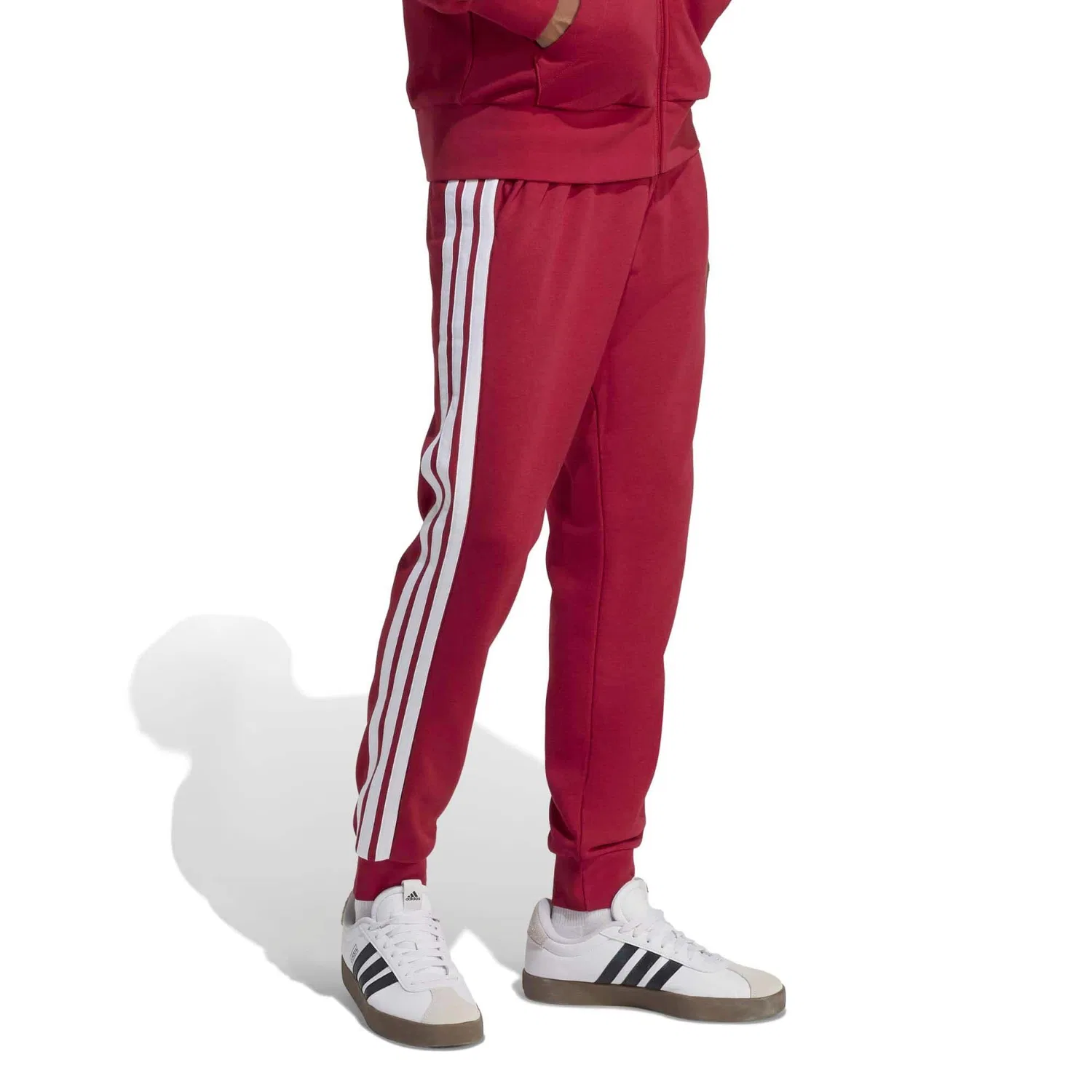 Мужские спортивные штаны с зауженным кроем Adidas 3S Ft Tc Pt, Red — фото 2