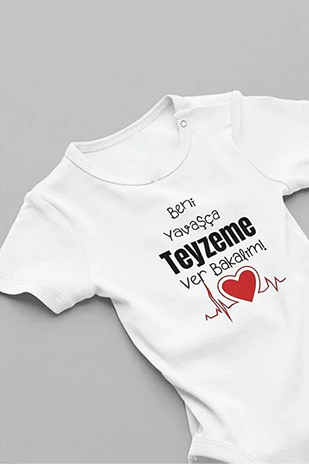 Детское боди с принтом Gently Give Me To My Aunt Eydubaby, White