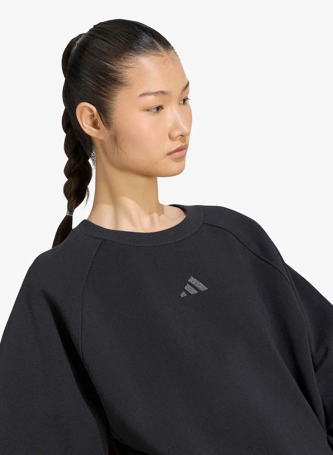 Свитшот свободного кроя Small Logo Adidas, черный — фото 3