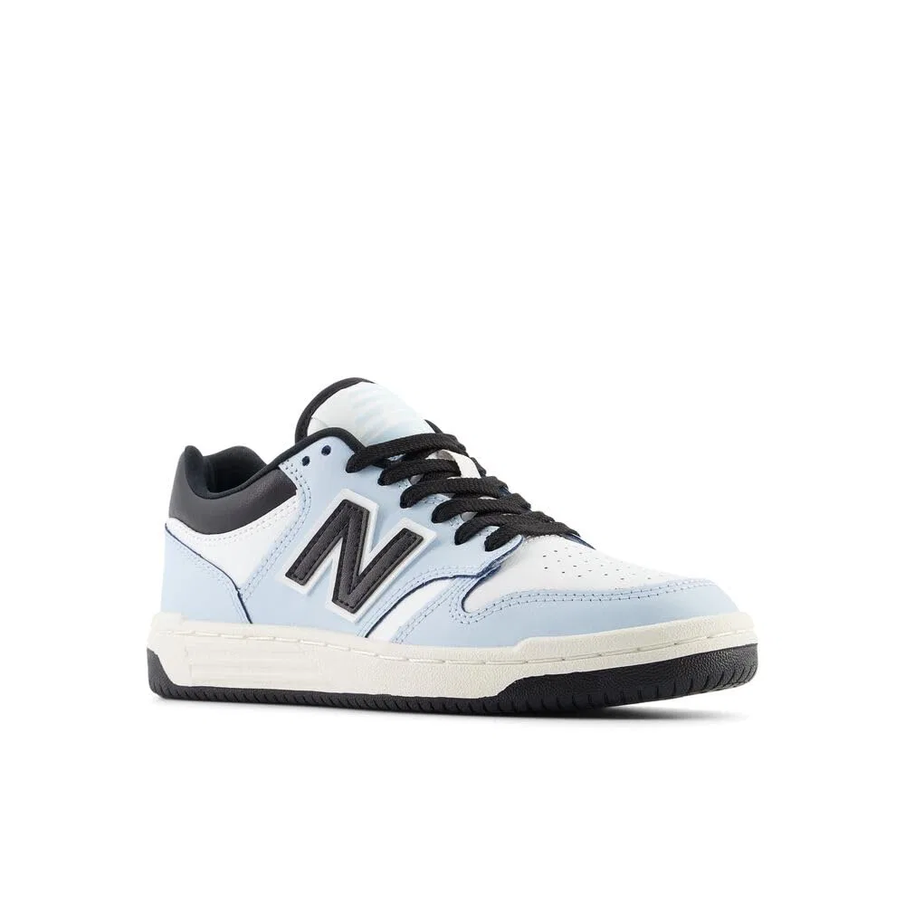Детские кроссовки для мальчиков с цветными блоками Kids 480 V1 Lace-up Sneaker New Balance, Bright White Sky — фото 4