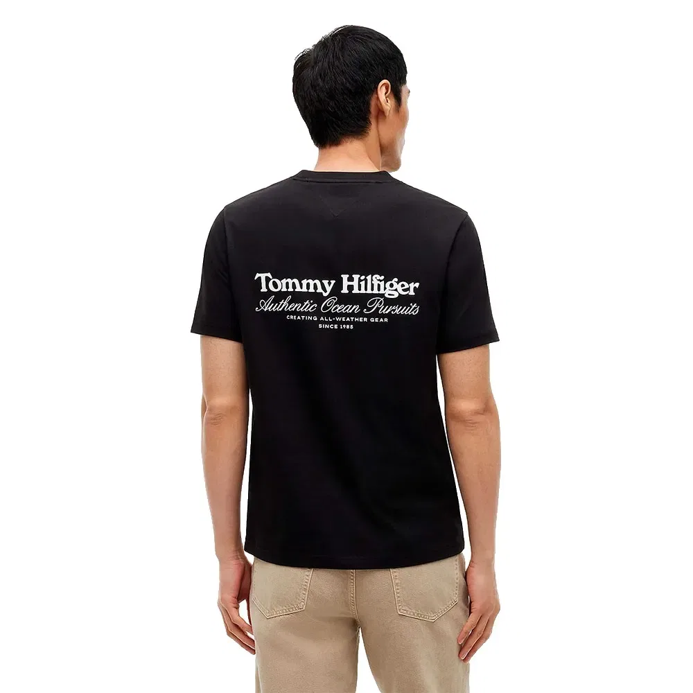 Мужская хлопковая футболка Tommy hilfiger, Black — фото 2