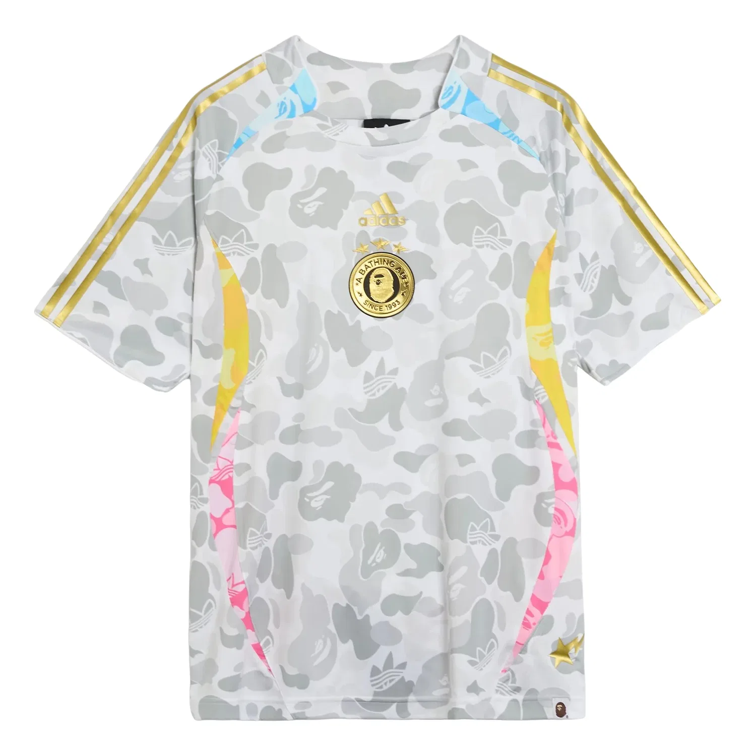 Мужская футболка с принтом Adidas x BAPE Teamgeist, белый