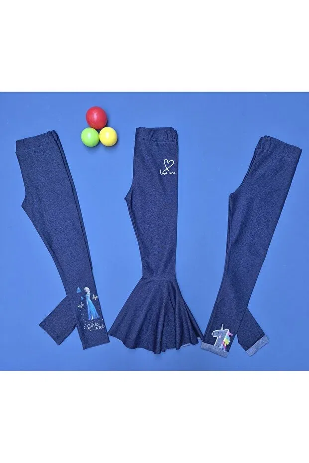 Детский комплект леггинсов из джинсы с моделью Triple Jeans Leggings Set Baby Ella'S, Navy Blue — фото 3