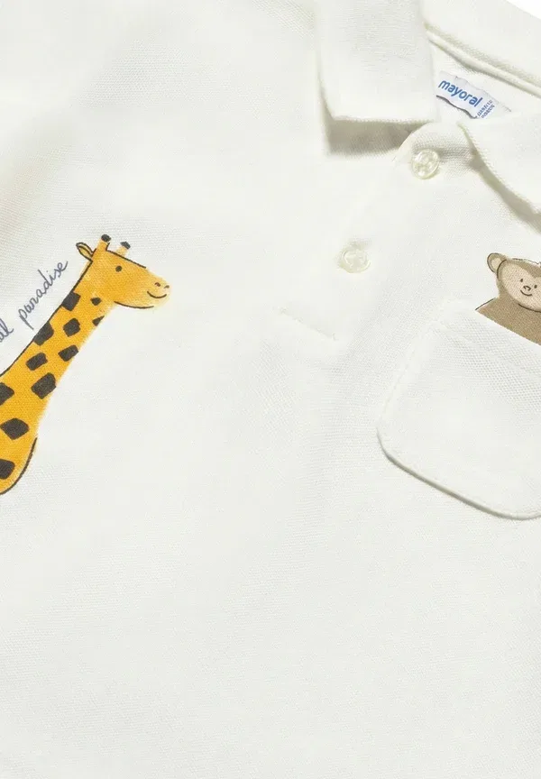 Поло с принтом Polo shirt Mayoral, ivory, слоновая кость — фото 3