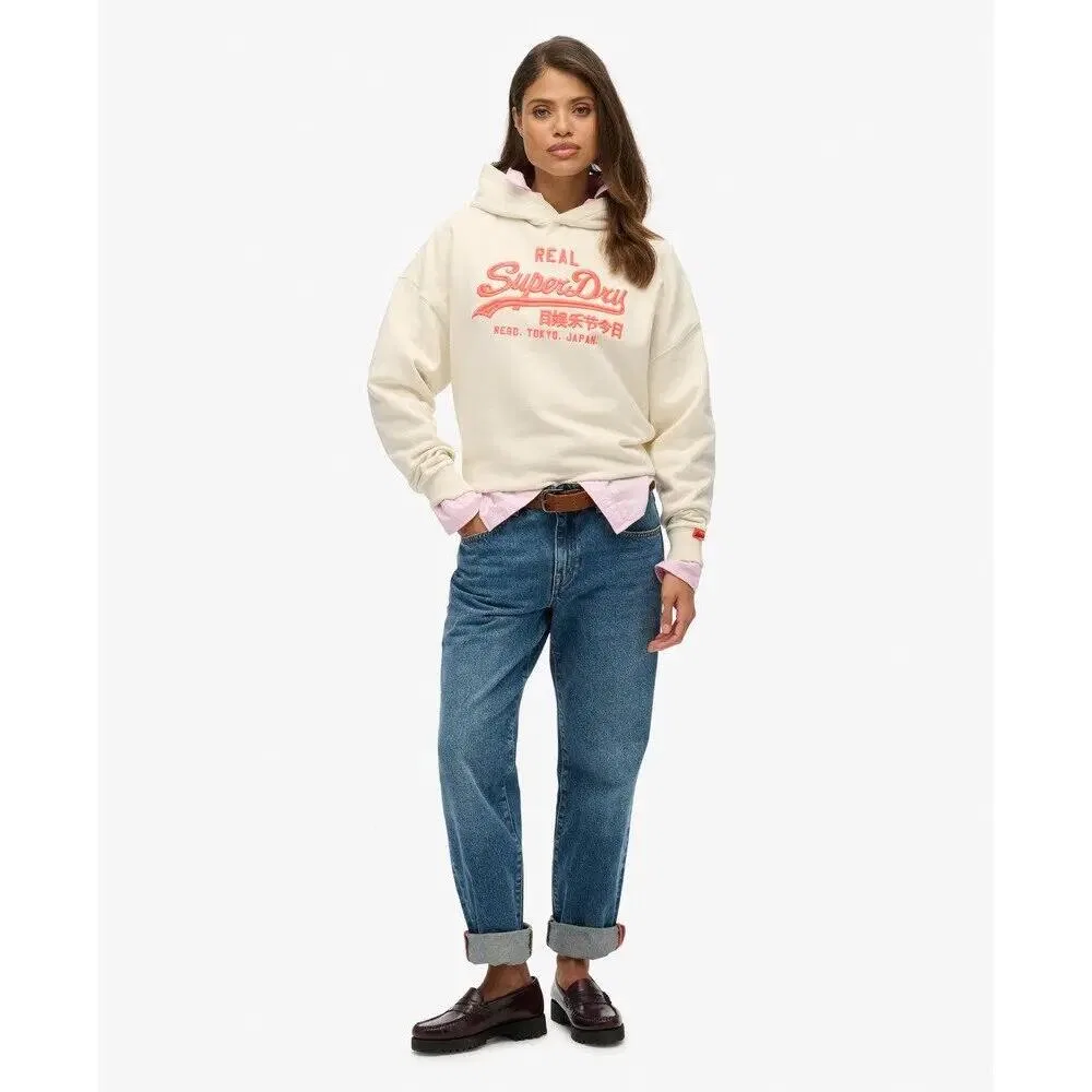 Женское худи с принтом Superdry, Beige / Cremefarben — фото 2