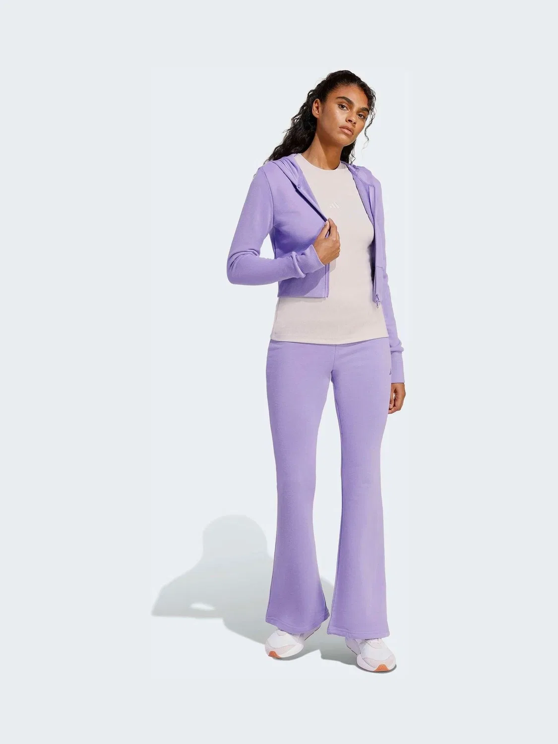Толстовка с капюшоном French Terry Full-Zip adidas, фиолетовый — фото 3