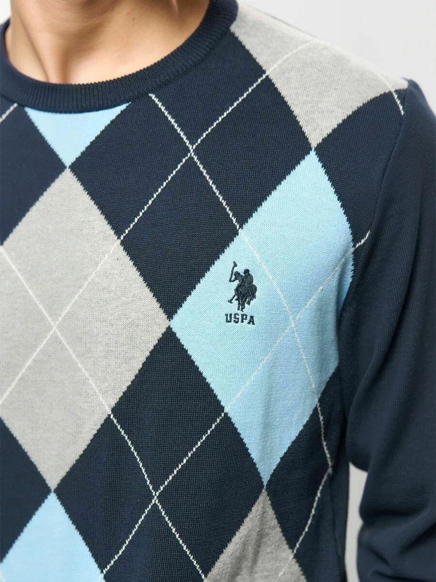 Свитер U.S. POLO ASSN. 'UMDelvin' сапфирового цвета — фото 4