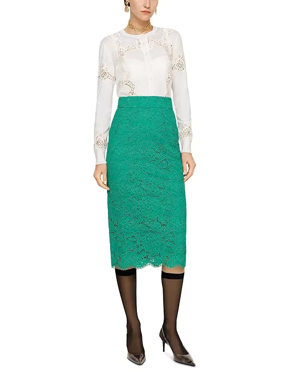 Женский кардиган с кружевными вставками Dolce & Gabbana, W0800 — фото 2
