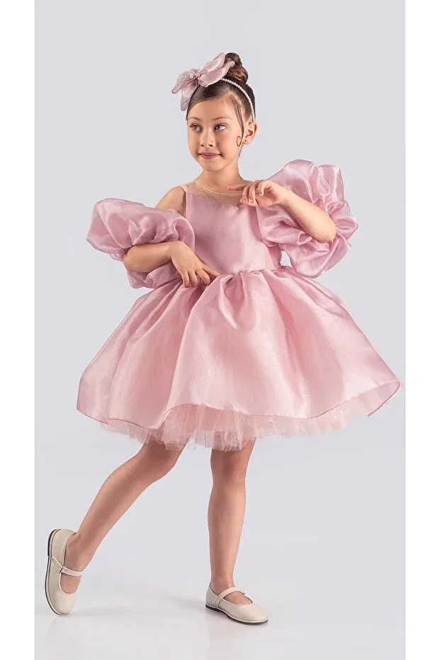 Детское платье для девочек без рукавов Miss California Girl Mnk Baby&Kids, Powder — фото 3