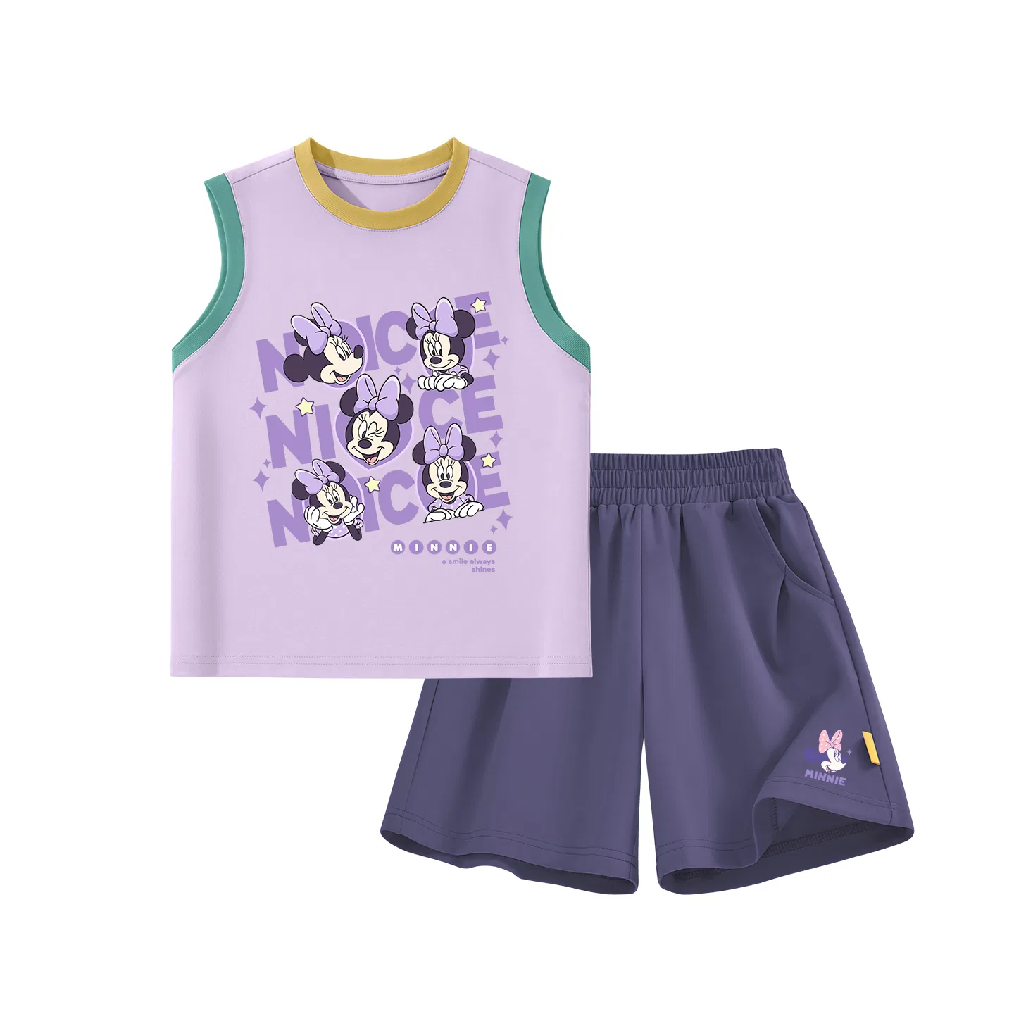 Детский спортивный костюм Crew Neck Thin Stretch Disney, Daisy Knot Minnie Yellow Purple