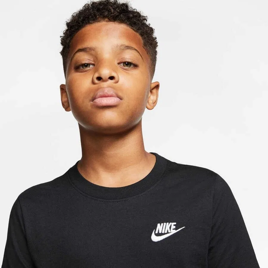 Детская футболка с принтом и коротким рукавом Nike Tee Em, Черный — фото 2