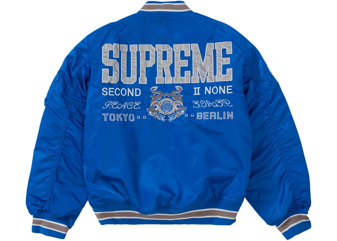 Мужская куртка-бомбер Supreme Second To None MA-1 Jacket, Blue