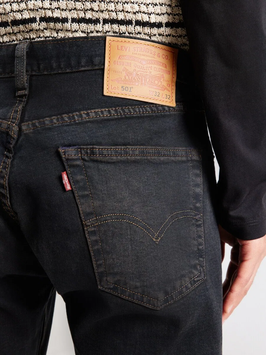 Джинсы LEVI'S Regular '501' из черного денима — фото 3