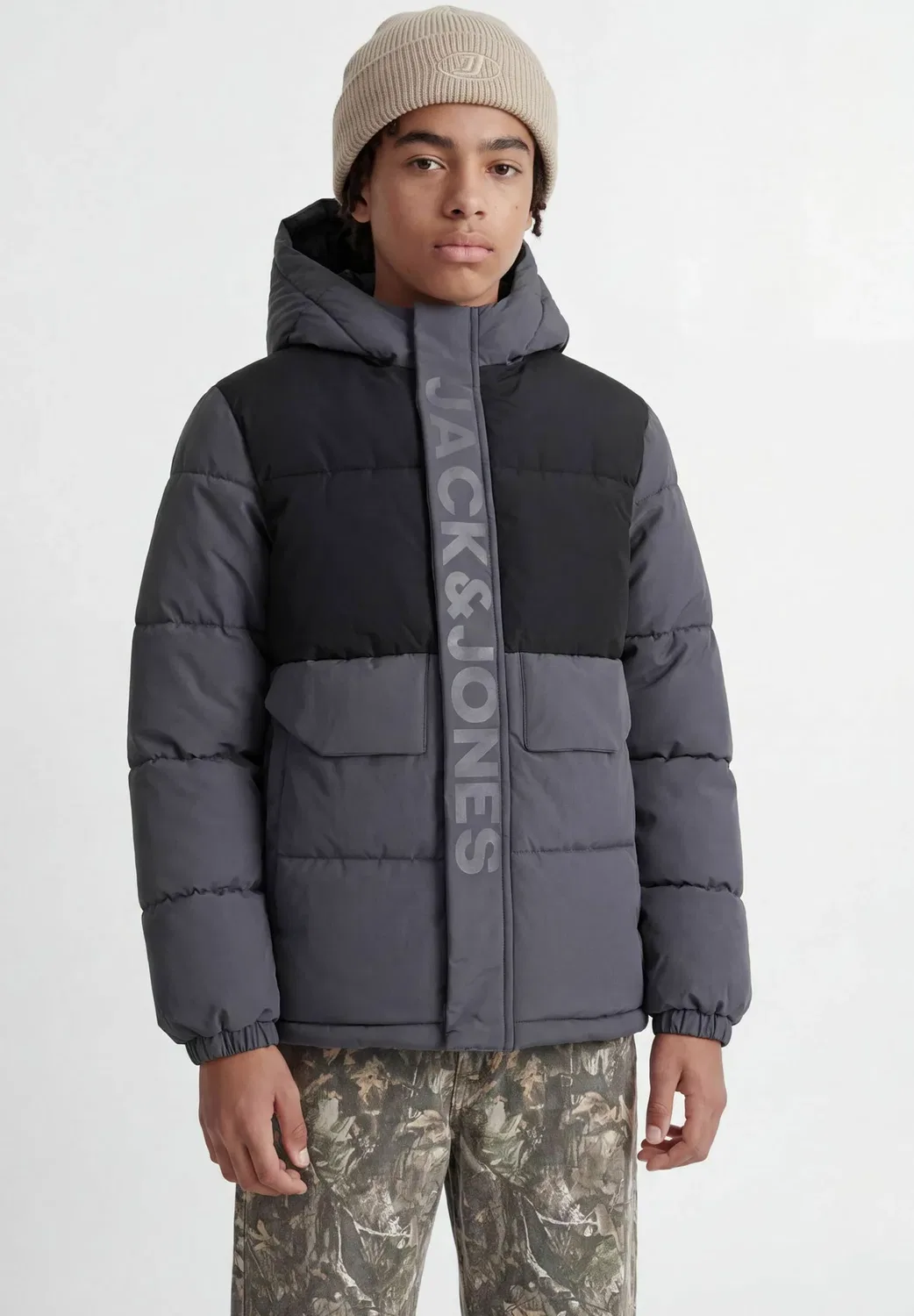Пуховая куртка Jcospeed SN JNR - зимняя куртка Jack & Jones Junior, Turbulence — фото 2