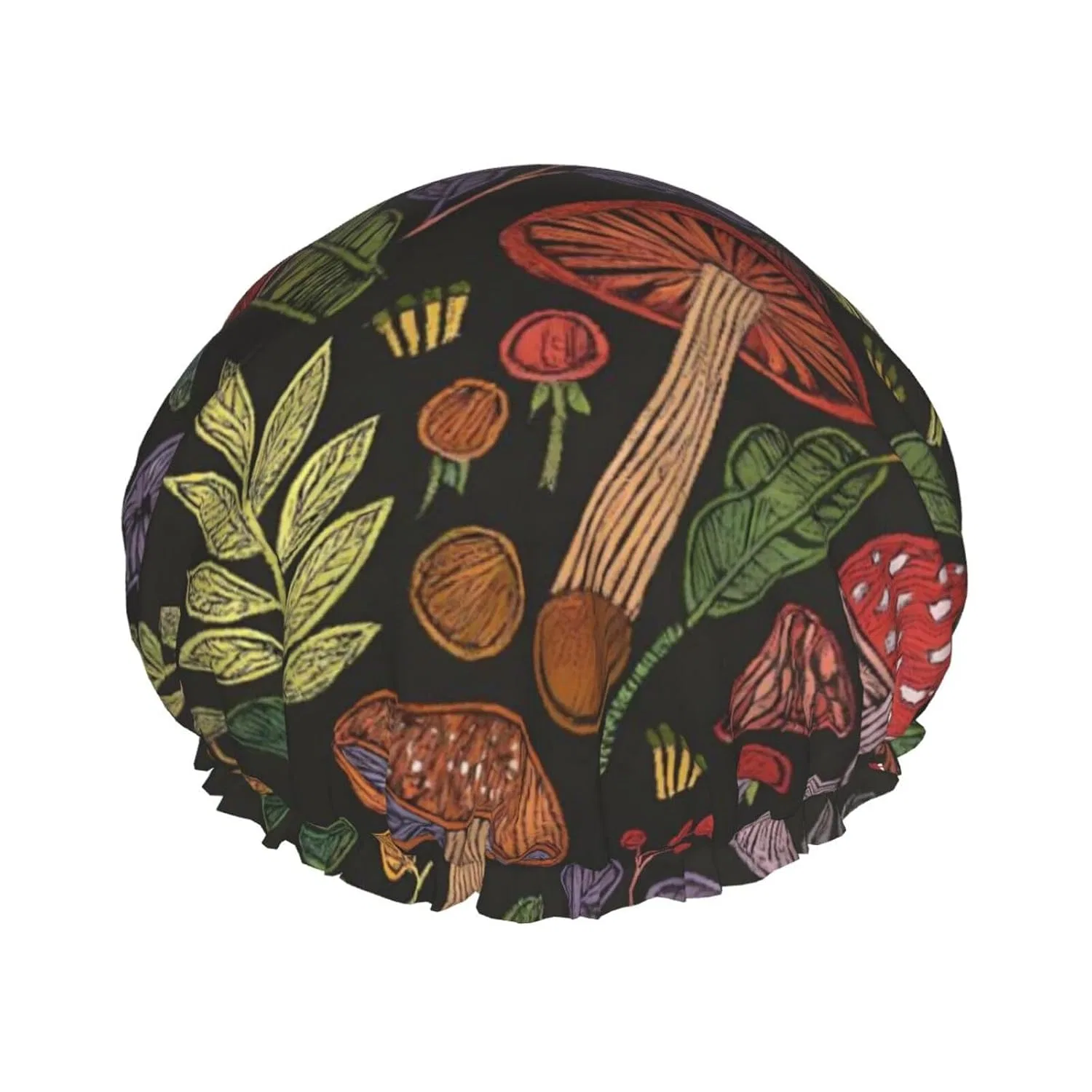 Душeвая шапочка с принтом, Peiyeety, Hand-Drawn Mushroom Plant